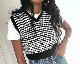 PDF CROCHET PATTERN // Houndstooth Vest