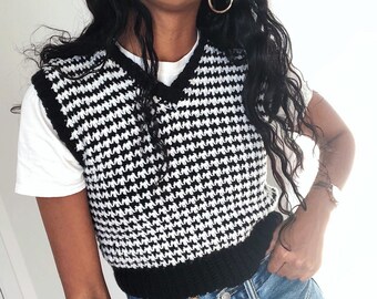 Black Crochet Vest - Etsy UK