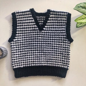 PDF CROCHET PATTERN // Houndstooth Vest zdjęcie 5