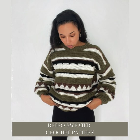 Retro Sweater Crochet Pattern PDF