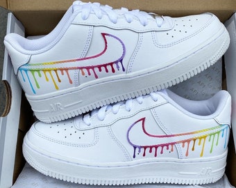 Nike air force 1, Custom Sneakers, Rainbow Drip Shoes, Pink Lilac Purple, Green Blue, Pink Pastel, Wedding, Birthday Gift, Color Gradient