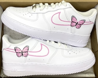 Benutzerdefinierte Air Force 1, rosa Schmetterling, Af1, Sneakers Schmetterlinge