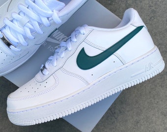 nike air force 1 green and black