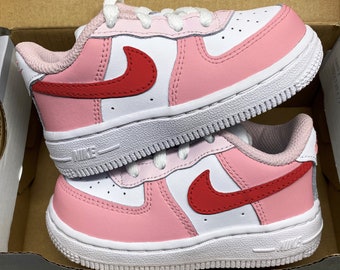 Air force 1 Custom Kids, Red Pink, Sneakers, Baby Shower, Birth Gift