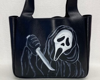 Bolso de hombro negro Ghostface personalizado, película Scream, bolso de terror, traje de Halloween, película de miedo