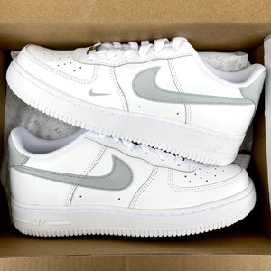 Custom sneakers, Air force 1, light gray swoosh