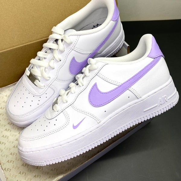 Chaussures personnalisées, Nike air force 1, Lilas violet, Baskets