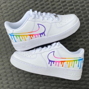 Air Force 1 Custom Sneakers Color Drip Rainbow Shoes - Etsy