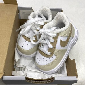 Air force 1 Nike, Custom Baby Sneakers, Beige taupe brown, Newborn sneakers, Babyshower gift zdjęcie 2