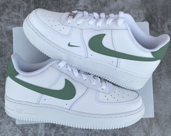 Custom sneakers, Nike air force 1, Olive Green, Hand painted