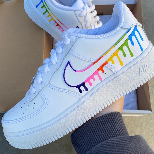 Nike Air Force 1 Color Drip Hand Drawn Paint Marker - Etsy