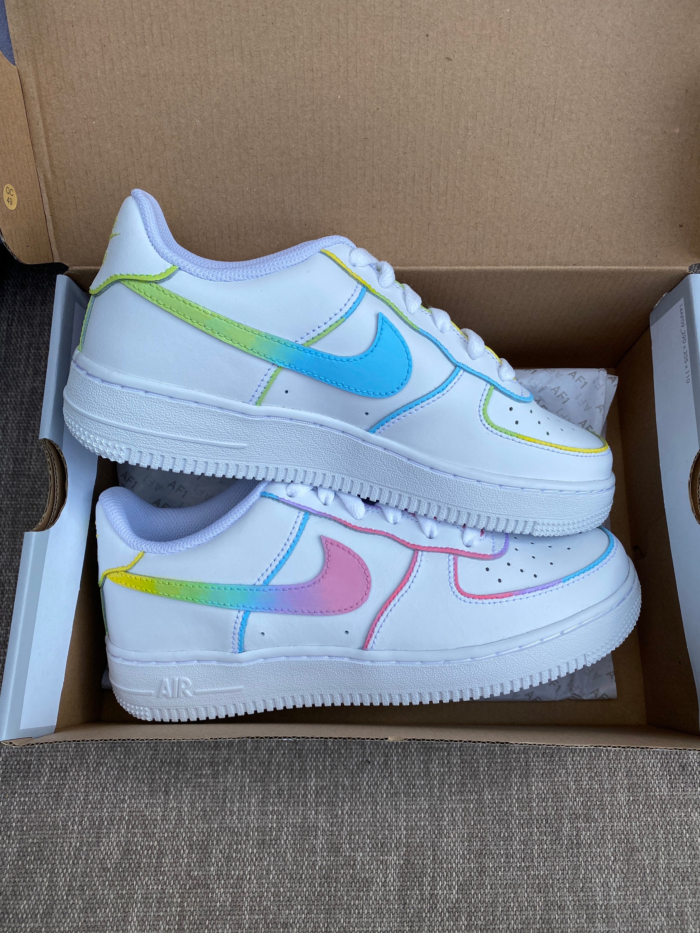 Nike Air Force 1 Color Drip Hand Drawn Paint Marker Custom Sneakers Colorful  Customized Shoes Nike Rainbow Custom 