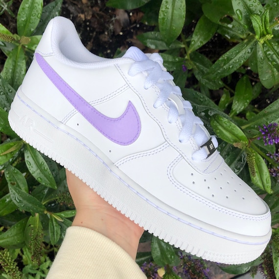 Nike Air Force 1 Custom Sneakers Hand Painted Af1 Lilac - Etsy