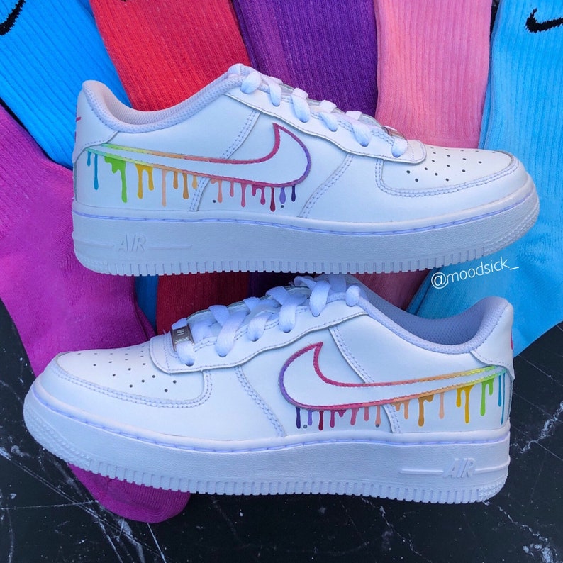 air force 1 with rainbow bottom