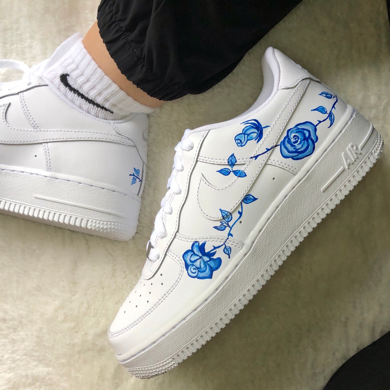 air force 1 blue flower
