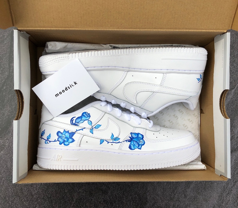 air force 1 blue flower