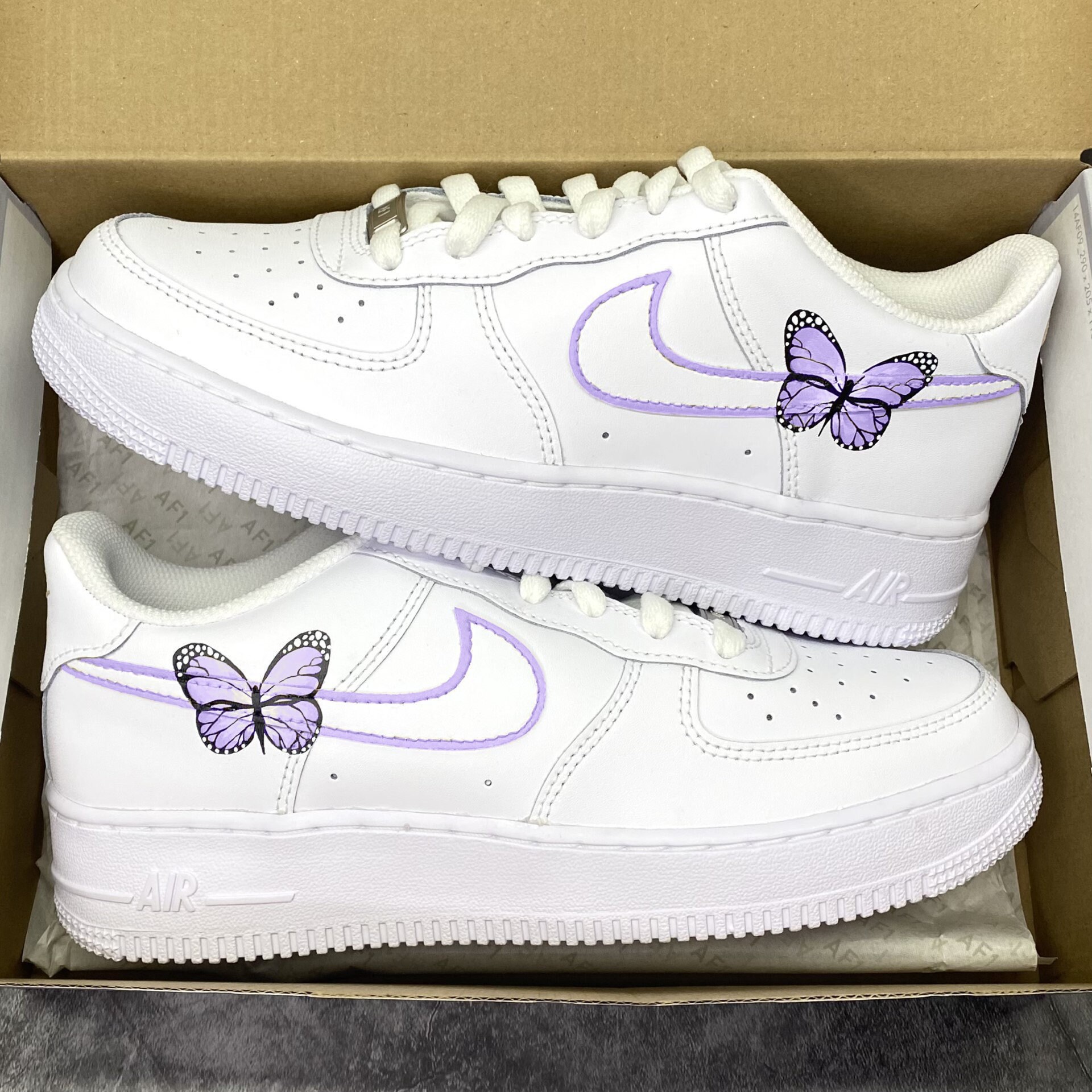 Sneakers Air Force Con Mariposas Purple Air Force Mariposas