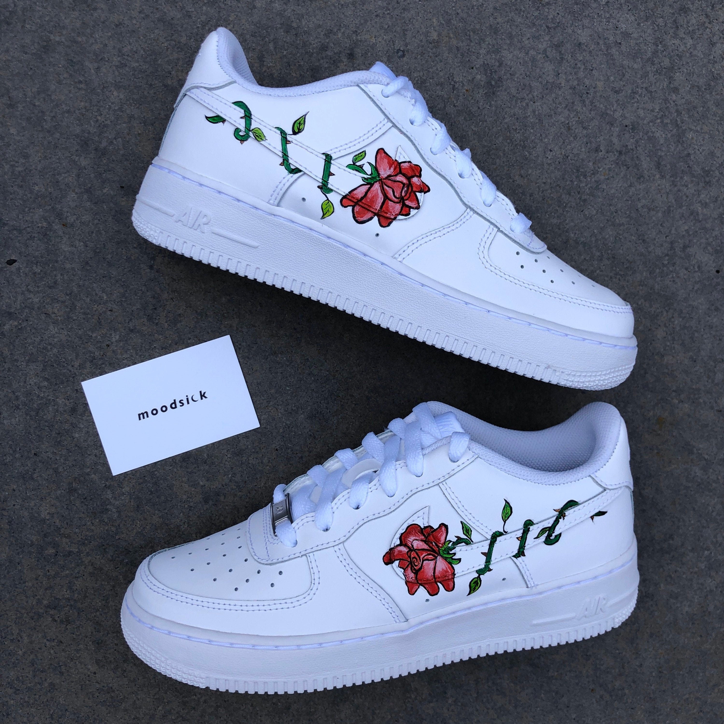 air force 1s with flowers