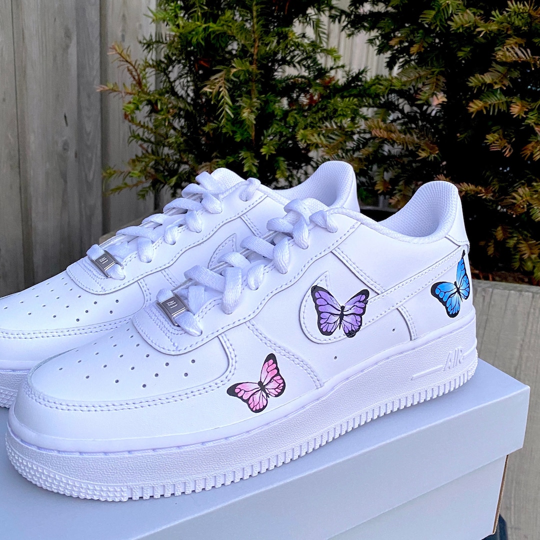 black air force 1 with butterflies