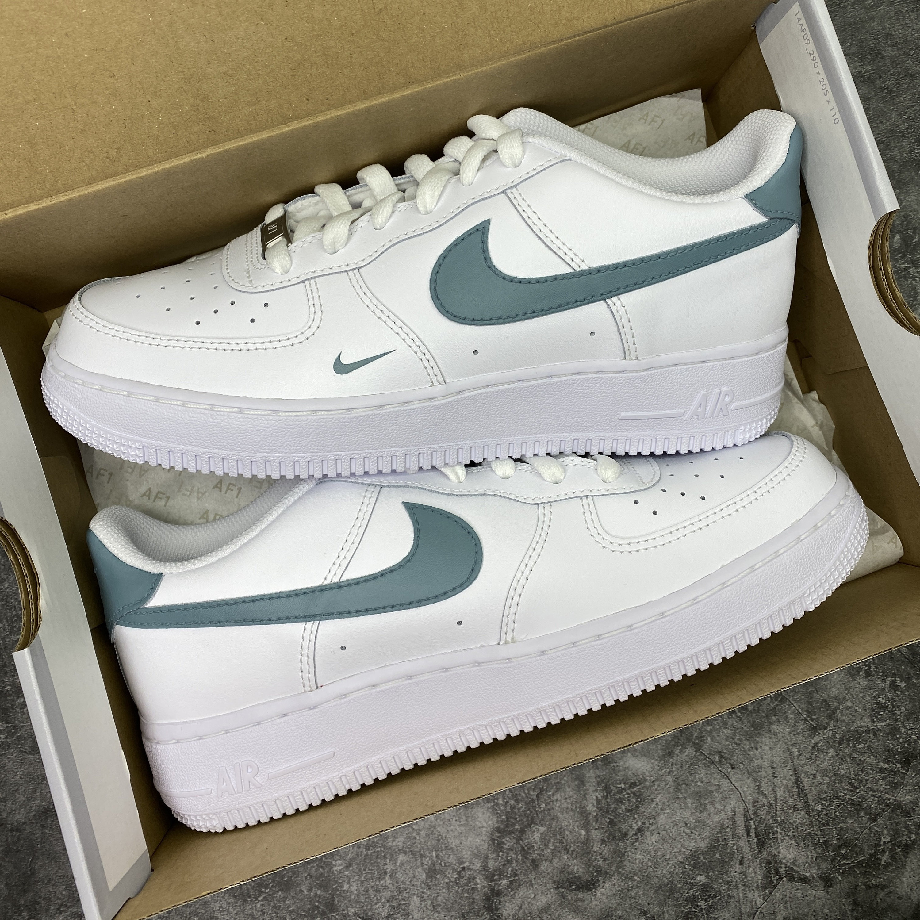 teal green air force ones