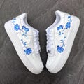 Air Force 1, Nike Custom Shoes, Blue Roses, Delft Blue, Porcelain, Pottery, Holland, Personalized, Wedding Bride Sneakers, Women's Gift product logo