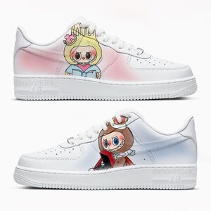 Nike air force 1, Personalized, Labubu, PopMart, Back to School, Bridal, Pink, Anime, Cartoon, The Monsters, Custom, Hong Kong, Green