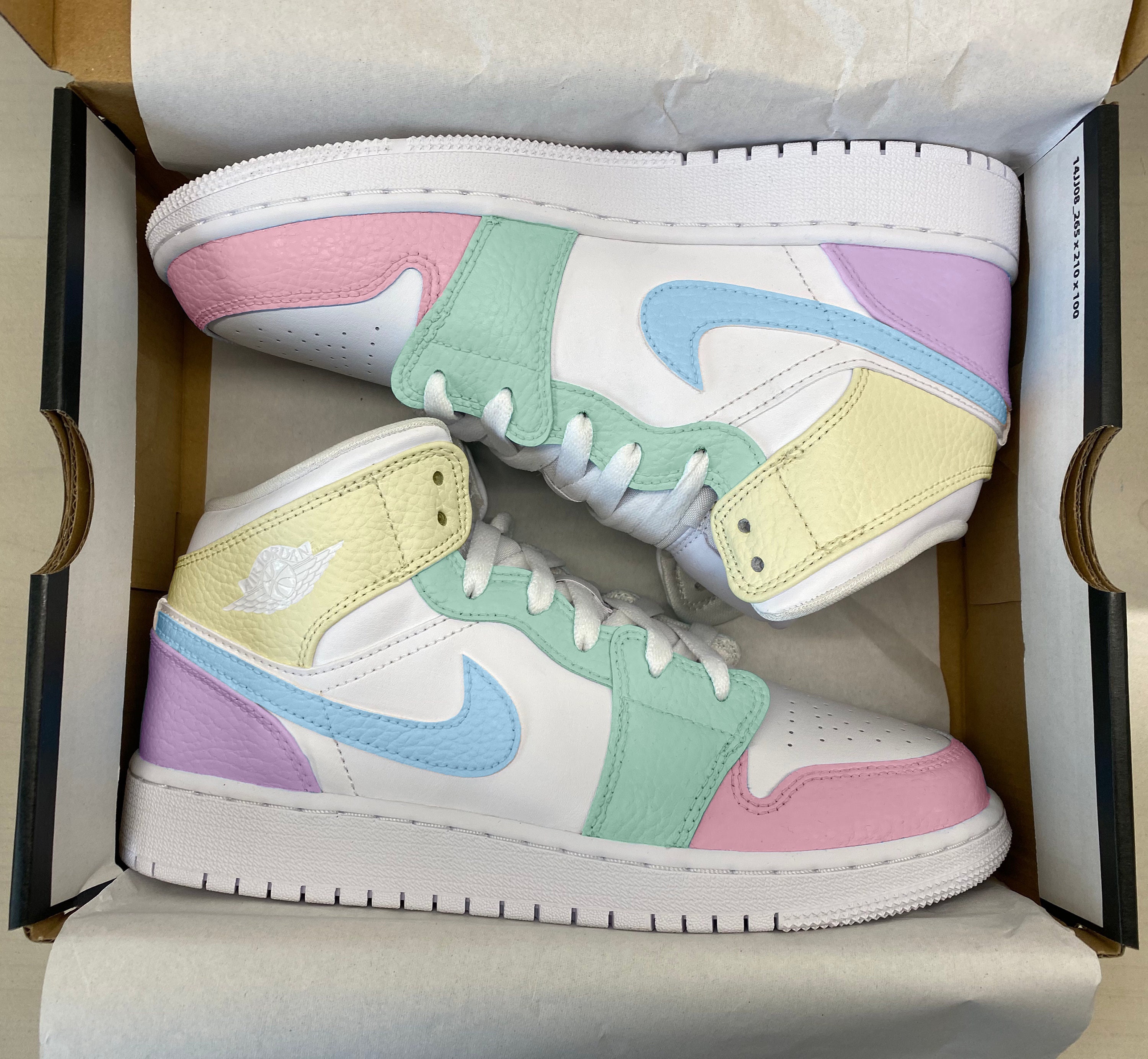 blue pink green jordans