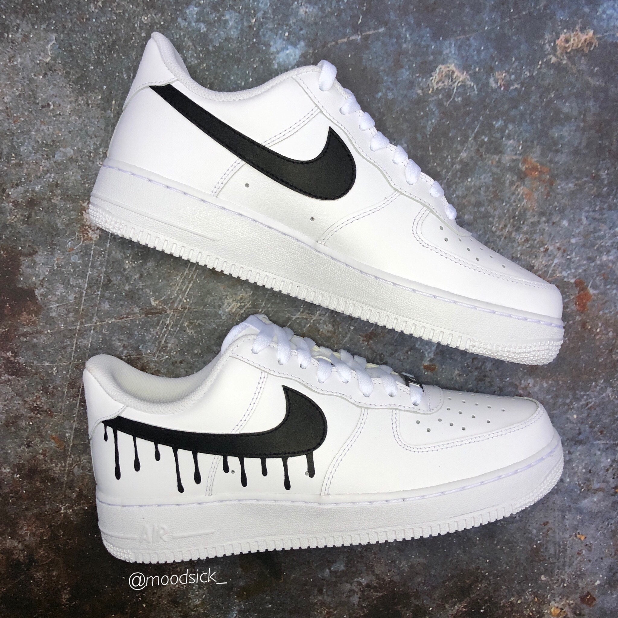 Custom Air Force 1 Black Drips – bluebeecustoms