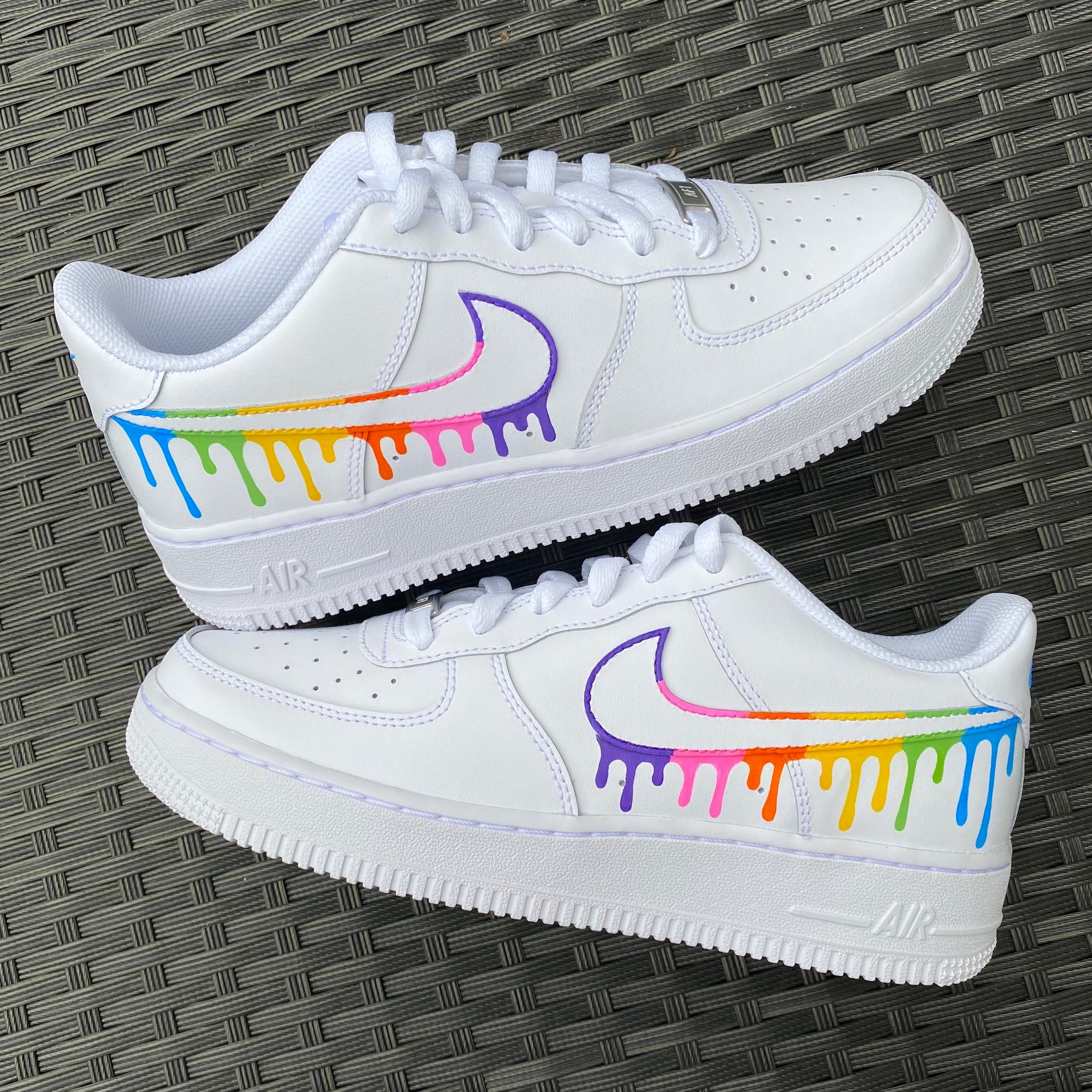 Nike Air Force 1 Color Drip Hand Drawn Paint Marker - Etsy