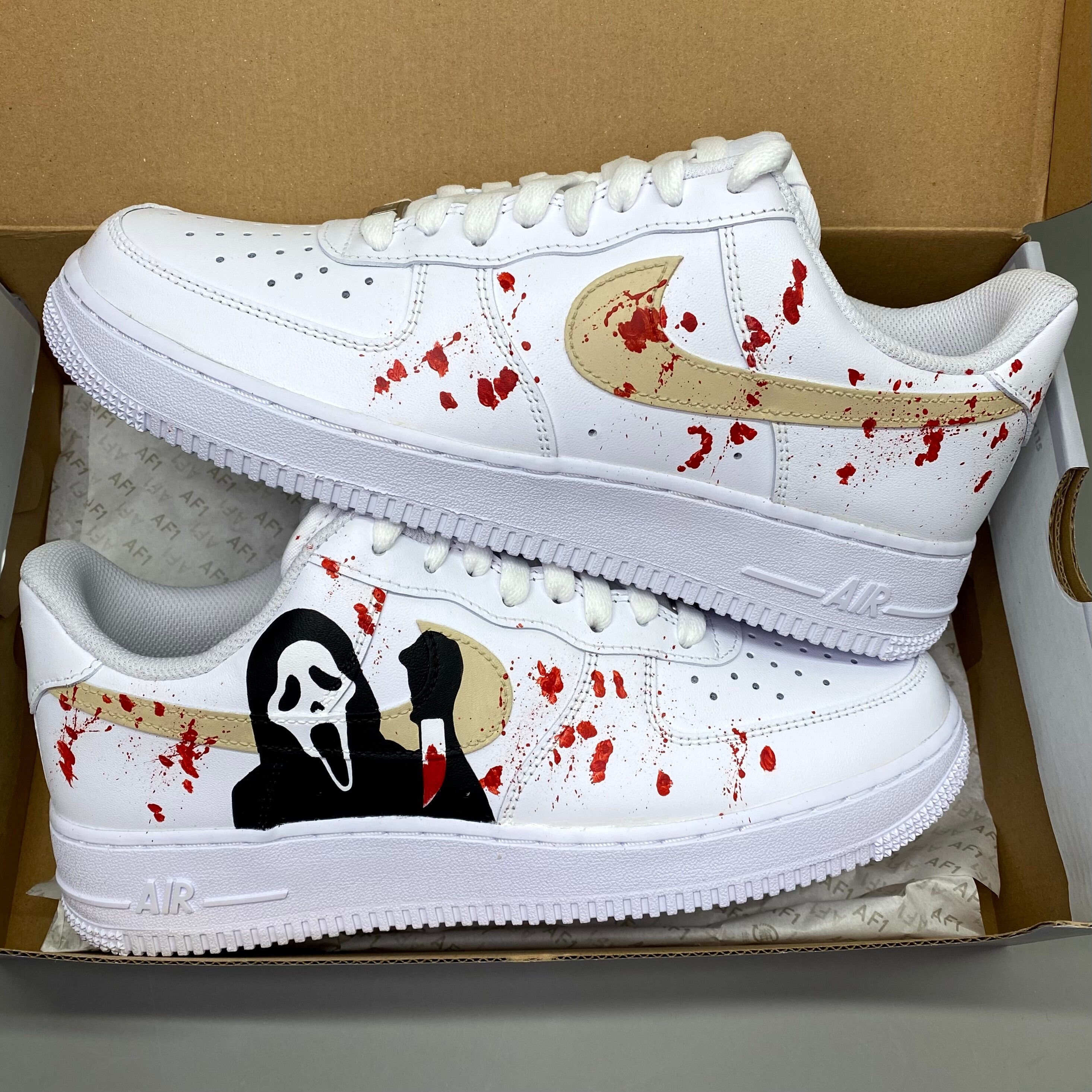 Custom Nike Air Force 1 Drip Burgundy (Satisfying) 