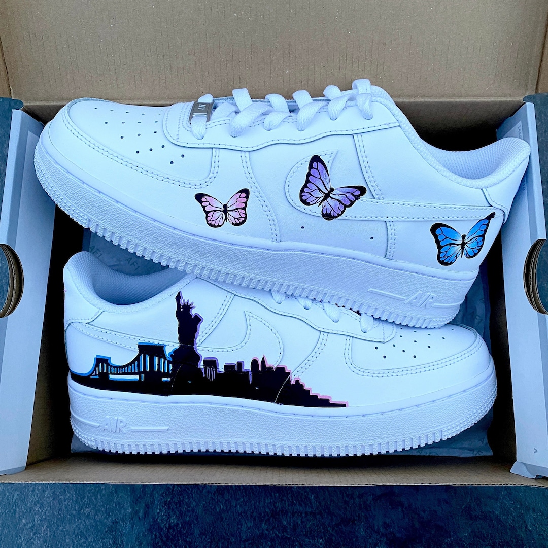 Nike Air Force 1, New York Skyline Sneakers, Custom Shoes, City
