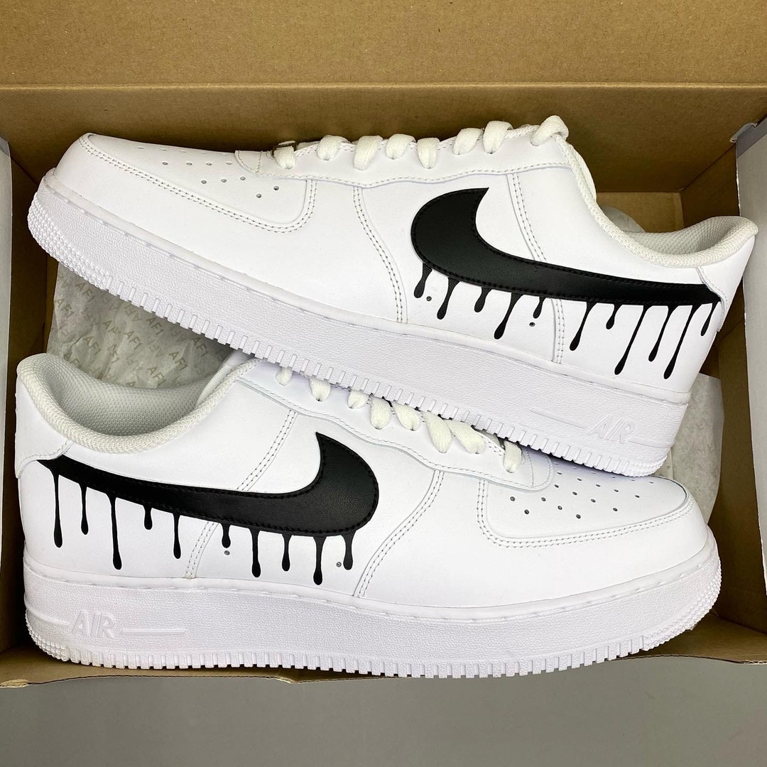 Blue Black Drip Custom Air Force 1 – unitecustom