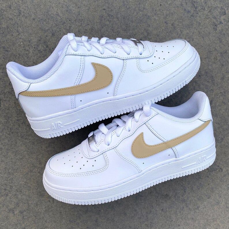 Nike Air Force 1 Beige Custom Sneakers Hand Painted - Etsy