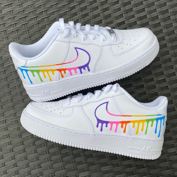 Nike Air Force 1 - Color Drip - Hand Drawn Paint Marker - Custom Sneakers - Colorful Customized Shoes - Nike Rainbow Custom