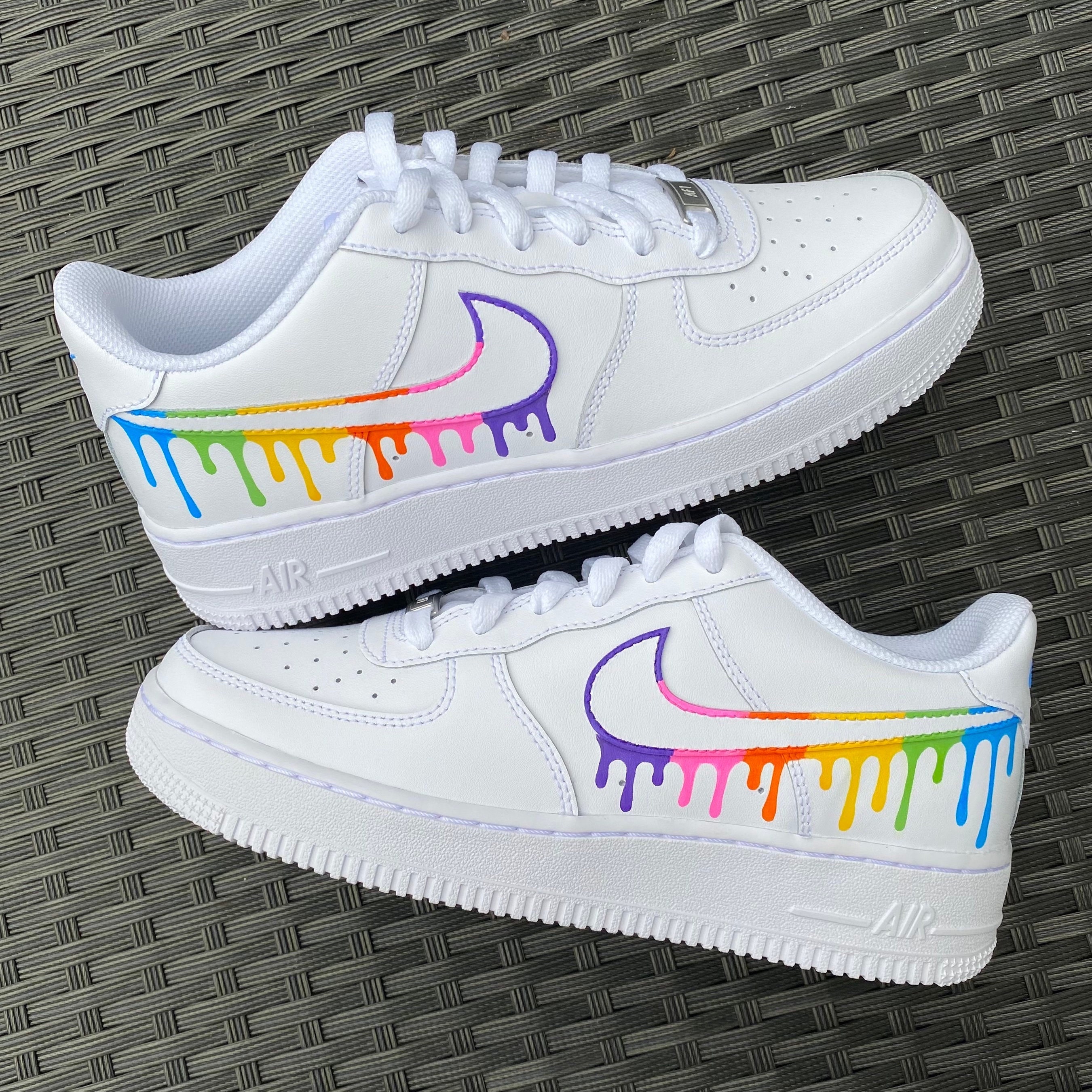 plank Aan boord Verbieden Nike Air Force 1 Color Drip Hand Drawn Paint Marker - Etsy