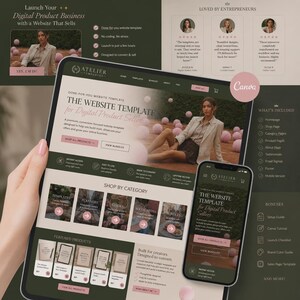 Canva Website Template for Digital Products | Digital Marketing Website | Mobile Friendly Canva Site | Editable