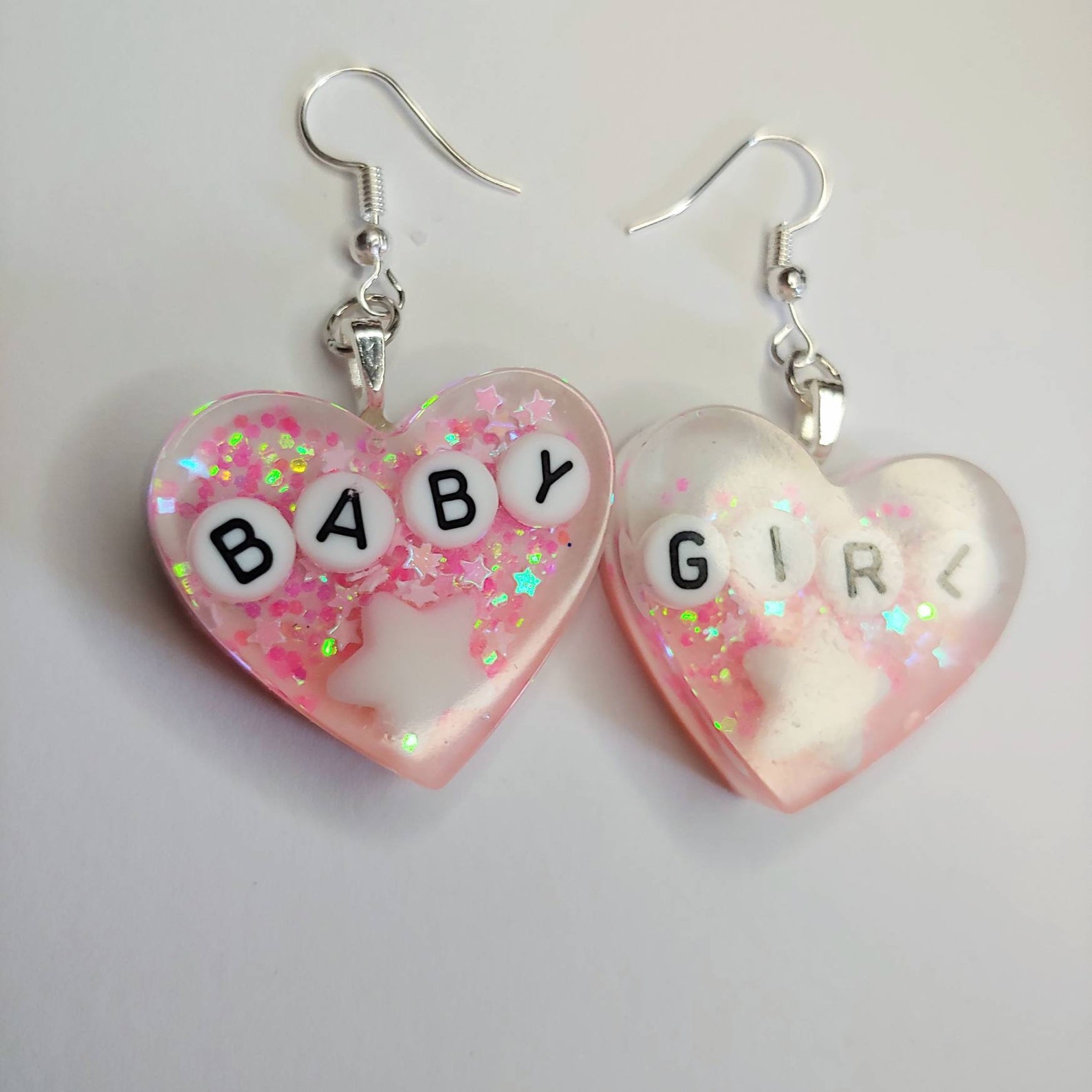 Baby Girl Heart Earrings Etsy