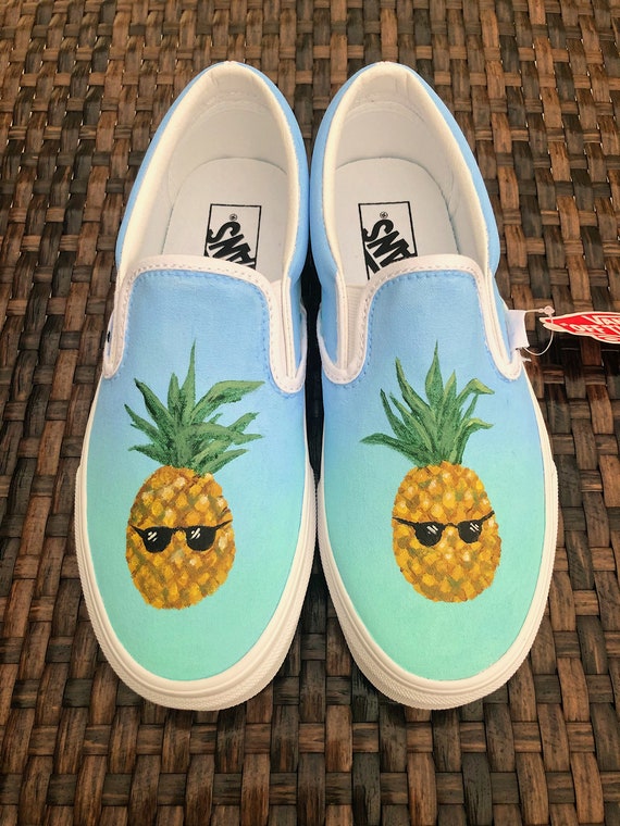 pineapple vans slip ons