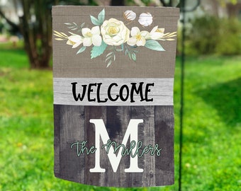 12x18 Garden Flag Sublimation Design Farmhouse Faux Wood and Floral Digital Download PNG for Sublimation Polyester Flag Digital ONLY