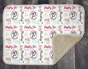 Baby Blanket Sublimation Template PNG and Photoshop Smart Objects with instructions Girl Fox Theme 10x10 panel