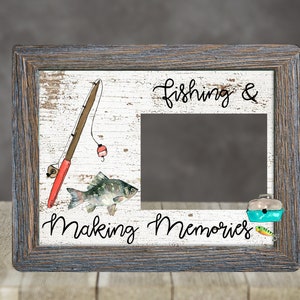 Sublimation Hardboard 8x10 Photo Frame Fishing Making Memories Add your own Picture Great Gift Digital Designs add photo Digital PNG U101