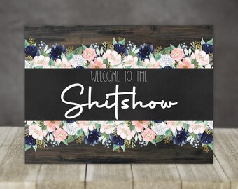 Shit Show Cutting Board Sublimation Desgin for you to add name Can be resized for other Blanks PNG Fits Conde and COastal Large Boards