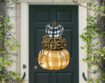 Stacked Pumpkin Design Sublimation Door Hanger Halloween Fall Pumpkins for Sublimation Blanks from aparecium design co DIGITAL ONLY Sign PNG