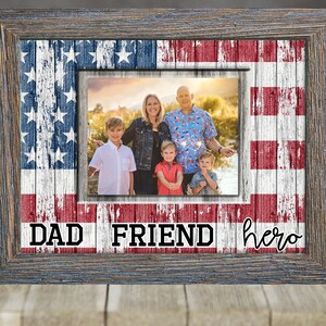 Sublimation Hardboard 8x10 Photo Frame Faux Flag Dad Friend Hero Father&#39;s Day Gift  Digital Designs add photo Digital Download PNG U101