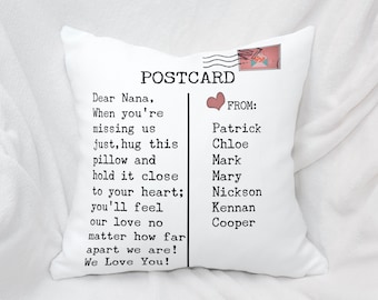 Digital Sublimation Design PNG Post Card with atamp add text hug this pillow Use on Many Substrates Add Names Miss You Aparecium