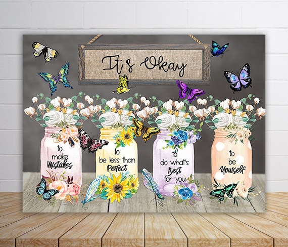 Glass Sublimation Cutting Board  8x10 11x17 Mason Jar Bundle Design to personalize Its Okay and Kitchen saying Instant Download PNG DIGITAL