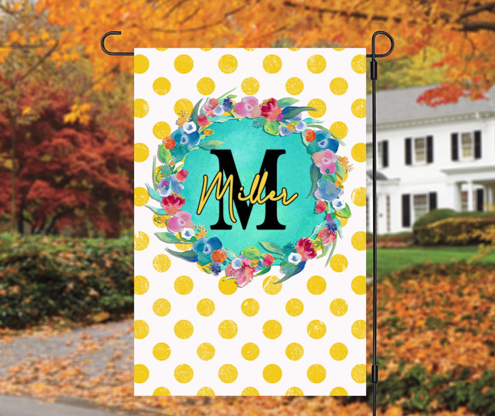 12x18 Garden Flag Sublimation Yellow Polka Dot Bright Spring Etsy
