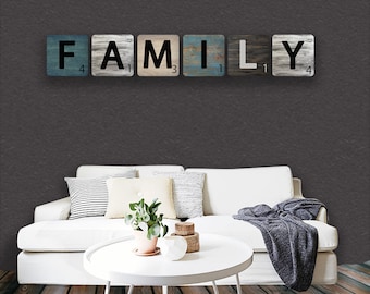 Multi Color Scrabble Tiles Family for 6" Scabble Tile Blanks from AParecium Design CO by Ashley Dodd Scale down to put on a shirt PNG