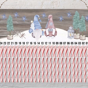 Candy Cane Countdown Advent Sublimation Design Christmas Gnome Gnomes Days Until Christmas Digital Download PNG Aparecium Design template