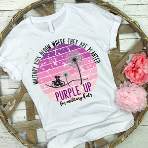 Purple Up for Military Kids Sublimation t shirt Digital Design PNG Instant Download PNG Dandelion